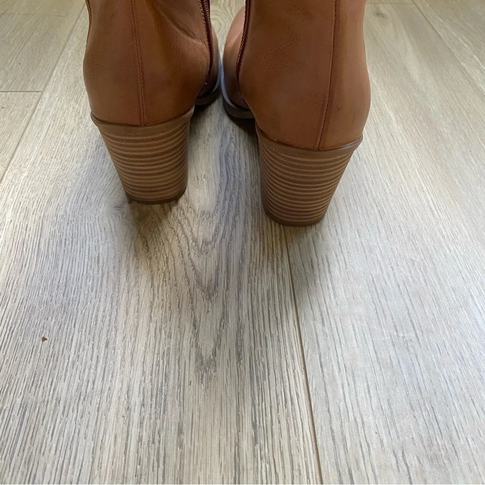 Korks Harley Brown Leather Knee-High Boots Size 8.5 Size Zip Kork Ease